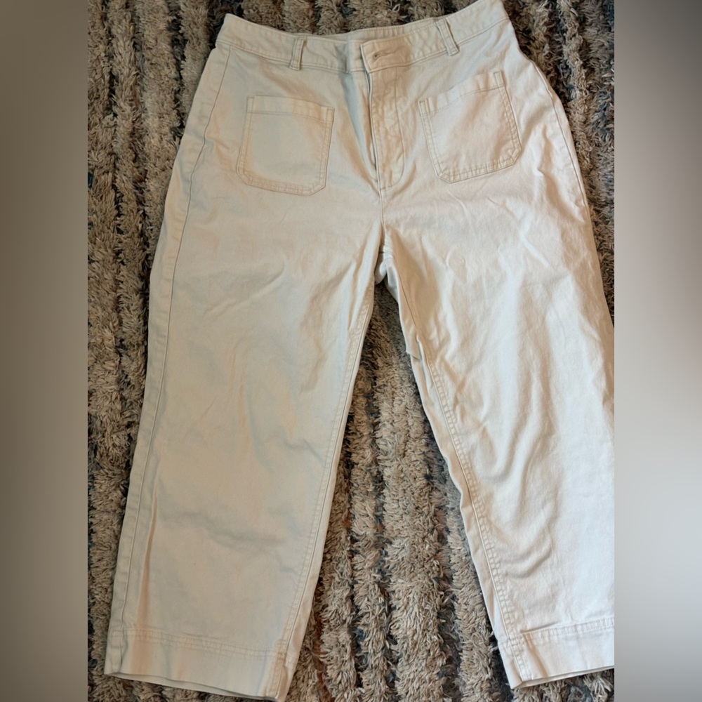 Old Navy High-Rise Wide Leg Pants - Cream